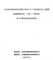 山東祥東新材料科技有限公司年產(chǎn)8.7萬噸抗氧化劑、烷基酚及粗酚精制項目(一期)(一期裝置)竣工環(huán)境保護驗收監(jiān)測報告